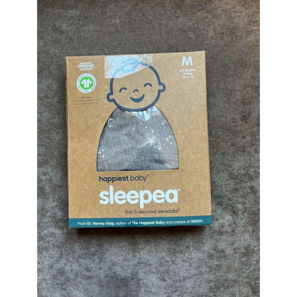 Happiest Baby Sleepea 5-Second Swaddle - 100% Organic Cotton Baby Swaddle -M